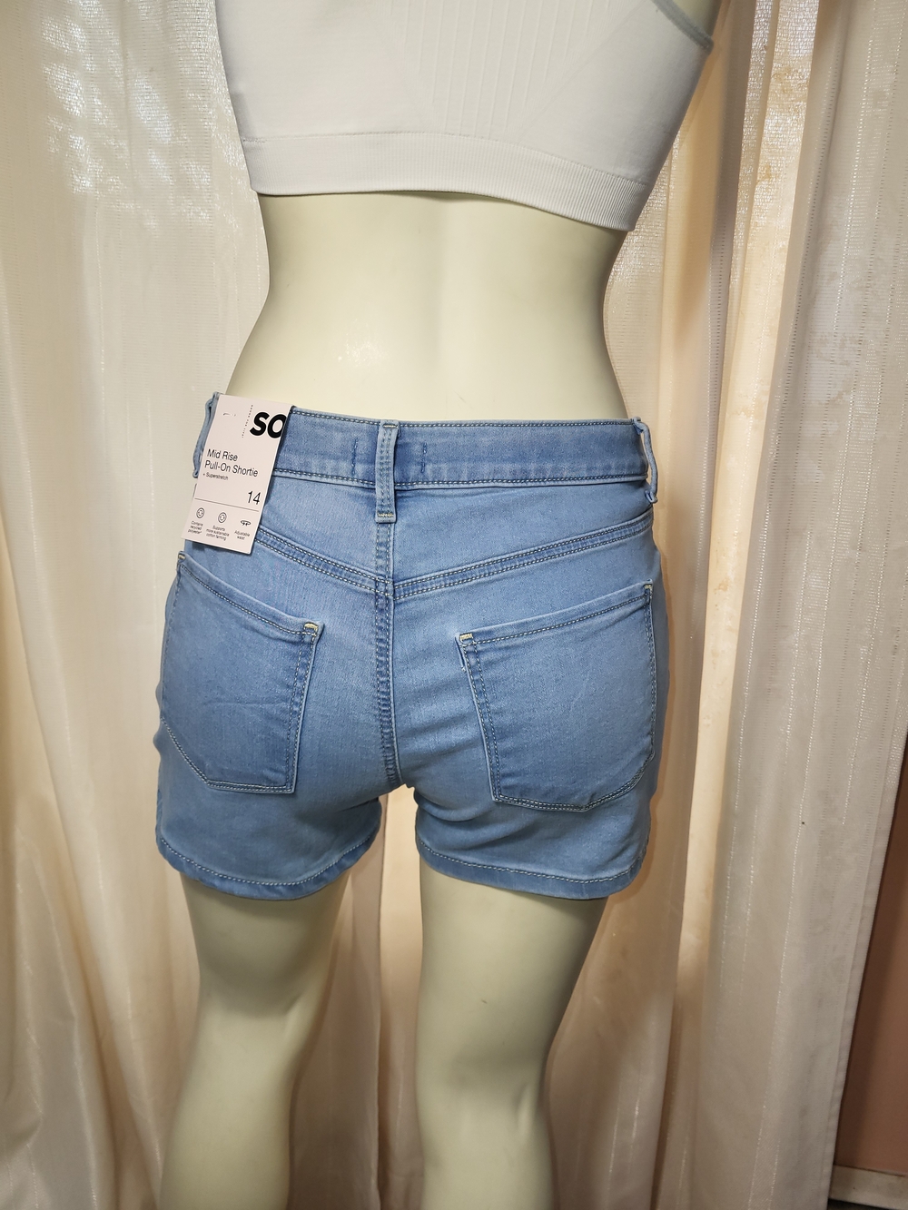 SO Girl's 14 Light Blue Denim Jean Shorts - Picture 3 of 6